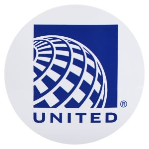 United Airlines Sticker - Circle - White