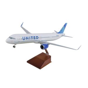 Skymarks United Airlines A321NEO 1/100 w/Wood Stand and Gears