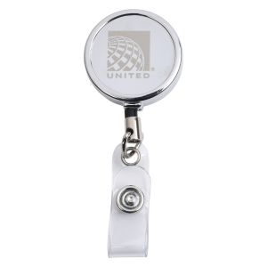 United Airlines Chrome Badge Reel 